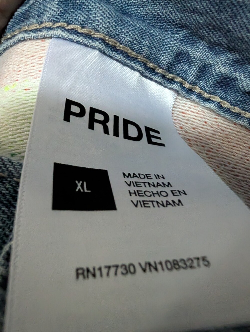 Denim Mini Skirt For Pride With Embroidered Rainbow - Picture 4 of 5